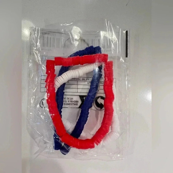 Red White and Blue Beaded Bracelets New With Tags - Picture 3 of 3